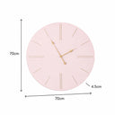 Large Pink Wooden Grain & Gold Detailed Wall Clock - 70cm x 70cm