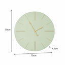 Large Green Wooden Grain & Gold Detailed Wall Clock - 70cm x 70cm