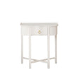 One Drawer Half Moon Console Table with Hessian & Glass Top - Austin White Range