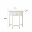 One Drawer Half Moon Console Table with Hessian & Glass Top - Austin White Range