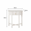 One Drawer Half Moon Console Table with Hessian & Glass Top - Austin White Range