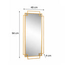 Gold Foiled Wall Mirror - 94cm x 48cm