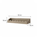 Large Taupe Scalloped Wall Storage Shelf - 61cm