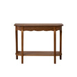 Dark Wood Half Moon Console Table with Shelf - Ashwell Range