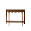 Dark Wood Half Moon Console Table with Shelf - Ashwell Range