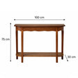 Dark Wood Half Moon Console Table with Shelf - Ashwell Range