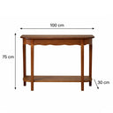 Dark Wood Half Moon Console Table with Shelf - Ashwell Range