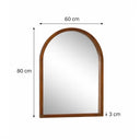 Dark Wood Framed Arched Wall Mirror - 60cm x 80cm