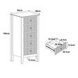 Tall 5 Drawer Bedside Table - Hales Dark Wood Range