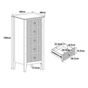 Tall 5 Drawer Bedside Table - Hales Dark Wood Range