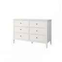 White 6 Drawer Chest of Drawers - Rowley White Range