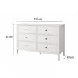 White 6 Drawer Chest of Drawers - Rowley White Range