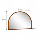 Dark Wood Framed Arched Wall & Mantle Mirror - 90cm x 75cm