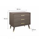 Pair of Large 3 Drawer Bedside Tables - Oslo Dark Wood Range