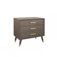 Large 3 Drawer Bedside Table - Oslo Dark Wood Range