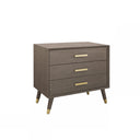 Large 3 Drawer Bedside Table - Oslo Dark Wood Range