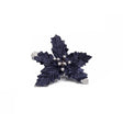 Set of 3 Navy Blue Poinsettias Clip Christmas Decorations - 25cm