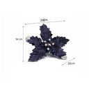 Set of 3 Navy Blue Poinsettias Clip Christmas Decorations - 25cm