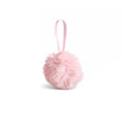 Set Of 3 Blush Furry Pom Pom Baubles - 8cm