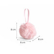 Set Of 3 Blush Furry Pom Pom Baubles - 8cm