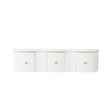 3 Drawer Reeded Wall Mounted Floating Console & Dressing Table - Willow White Range