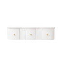 3 Drawer Reeded Wall Mounted Floating Console & Dressing Table - Willow White Range