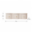 3 Drawer Reeded Wall Mounted Floating Console & Dressing Table - Willow Taupe-Grey Range