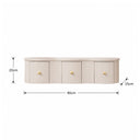 3 Drawer Reeded Wall Mounted Floating Console & Dressing Table - Willow Taupe-Grey Range
