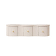 3 Drawer Reeded Wall Mounted Floating Console & Dressing Table - Willow Taupe-Grey Range