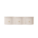 3 Drawer Reeded Wall Mounted Floating Console & Dressing Table - Willow Taupe-Grey Range