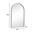 Large Framed Black Arched Mirror 100cm x 60cm