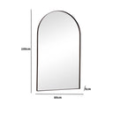 Large Framed Black Arched Mirror 100cm x 60cm