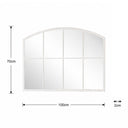 Distressed White Arched Window Wall Mirror - 100cm x 70cm