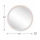 Round Distressed White Washed Wooden Bobbin Detailed Wall Mirror - 80cm x 80cm
