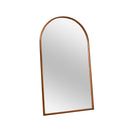 Large Walnut Wooden Framed Arched Leaner Mirror - 90cm x 158cm