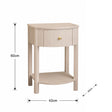 Reeded One Drawer Bedside Table - Willow Taupe Grey Range