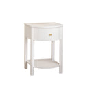 Reeded One Drawer Bedside Table - Willow White Range