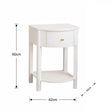 Reeded One Drawer Bedside Table - Willow White Range