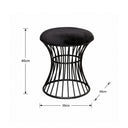 Black Metal Detailed Upholstered Dressing Table Stool