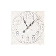 Antique Distressed White Square Clock with Grey Details - 50cm x 50cm