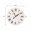 Large Metal White & Black Detailed Wall Clock - 60cm x 60cm