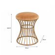 Antique Gold Metal Detailed Upholstered Dressing Table Stool
