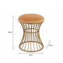Antique Gold Metal Detailed Upholstered Dressing Table Stool