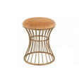 Antique Gold Metal Detailed Upholstered Dressing Table Stool