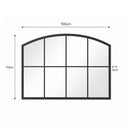 Black Arched Window Wall Mirror - 100cm x 70cm