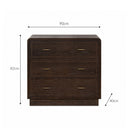 3 Drawer Dark Wood Chest of Drawers - Kingsley Range
