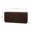 Dark Wooden 3 Door Sideboard - Kingsley Range