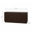 Dark Wooden 3 Door Sideboard - Kingsley Range