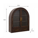 Dark Wood Arched Wall Mounted Cabinet - Kingsley Range