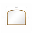 Gold Arched Metal Framed Wall Mirror - 60cm x 40cm